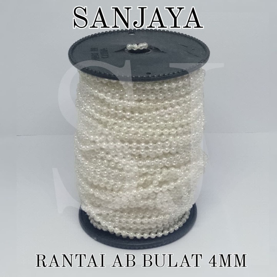 RANTAI PELANGI BULAT / RANTAI MUTIARA / RANTAI MANIK BULAT / RANTAI KECIL PUTIH / RANTAI AB BULAT (PELANGI)