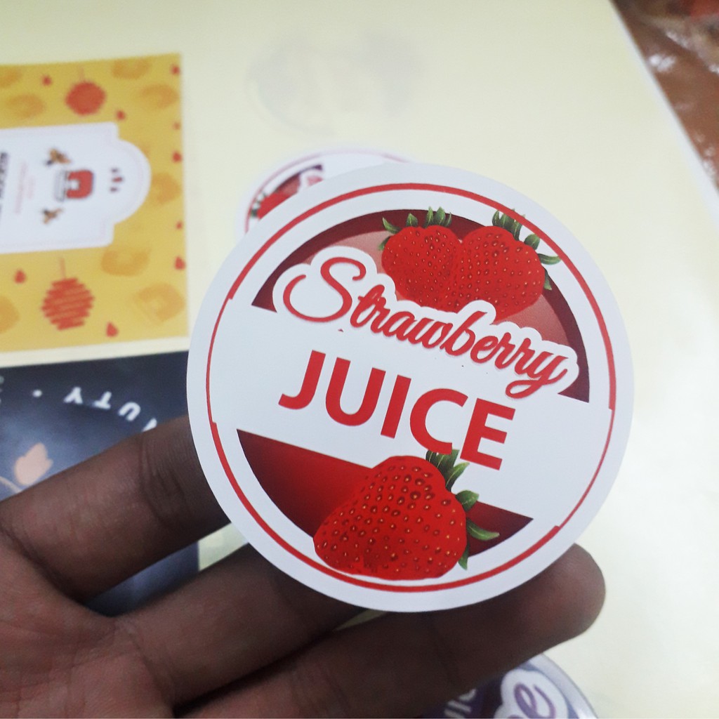 

Cetak Stiker Label Kemasan A3+ Cutting Stiker Cromo Model Bebas