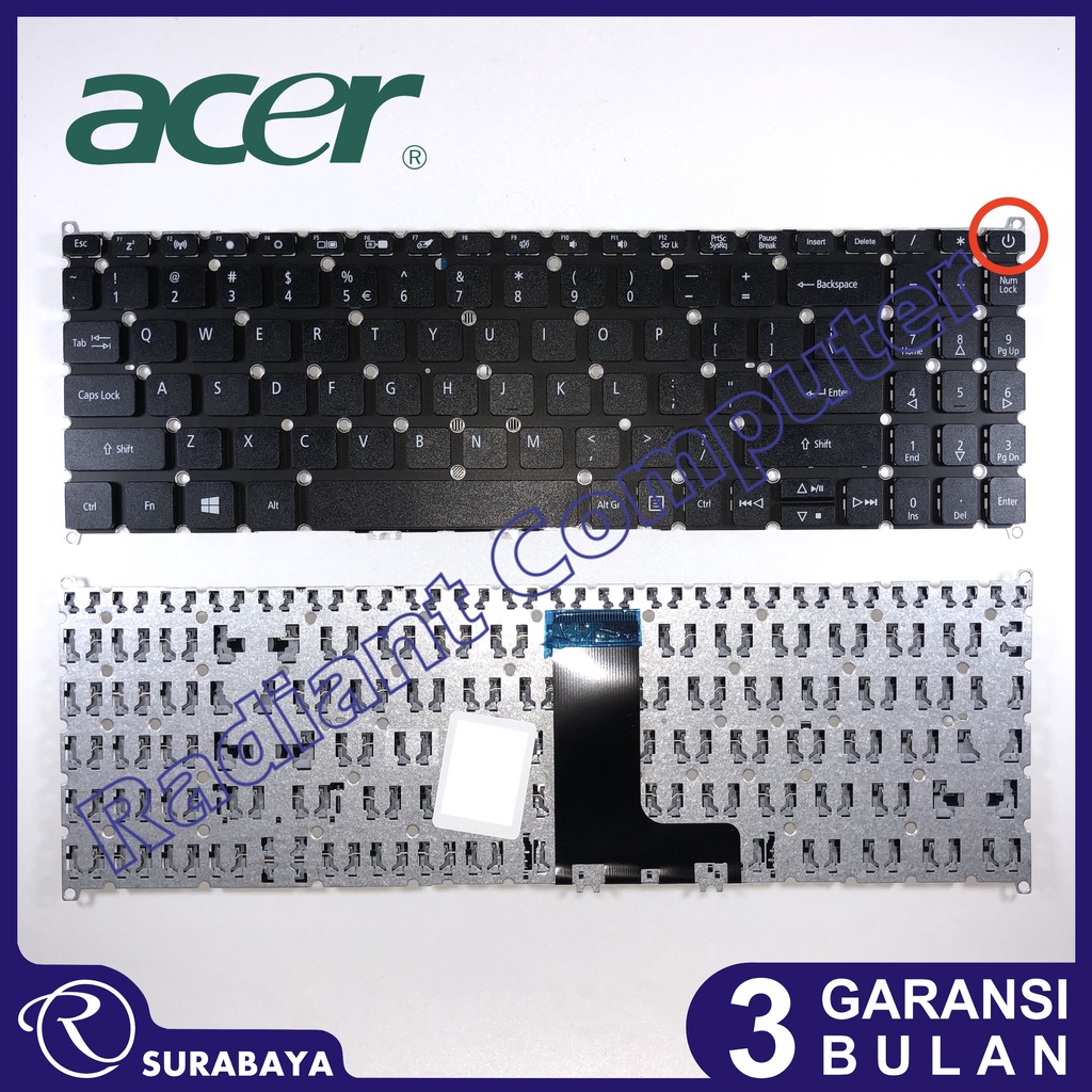 Keyboard Acer Aspire A315-42 A315-42G A615-51 No Backlight