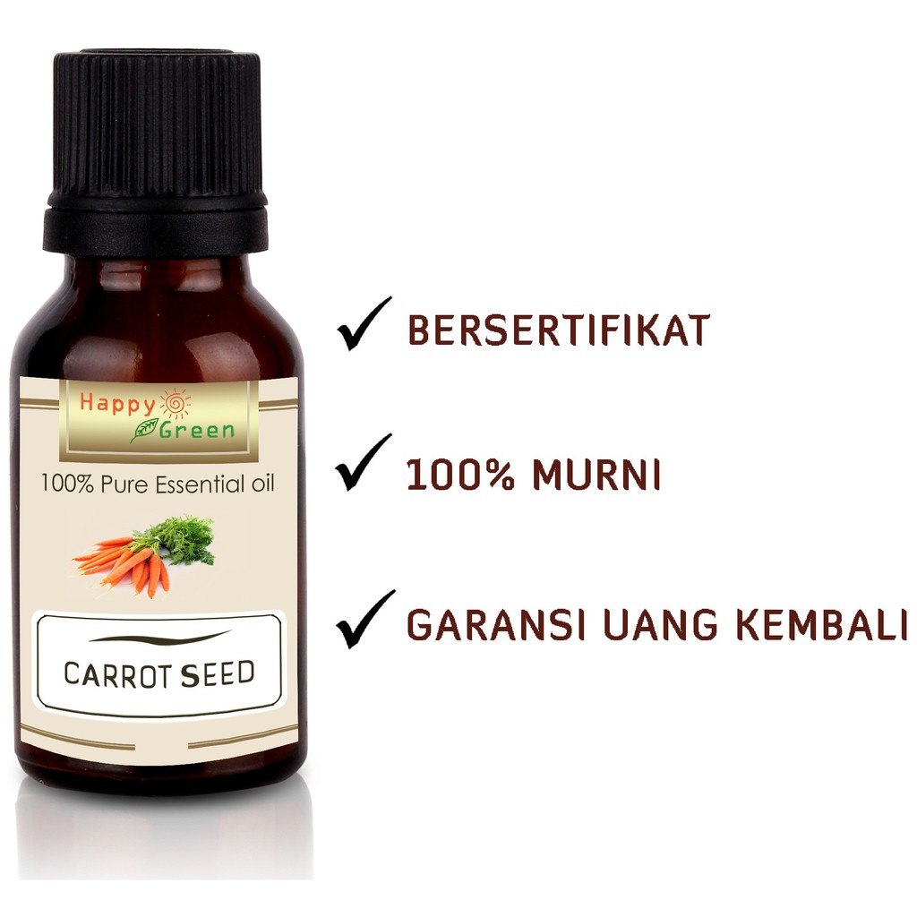 Happy Green Carrot Seed Essential Oil - Minyak Biji Wortel Murni