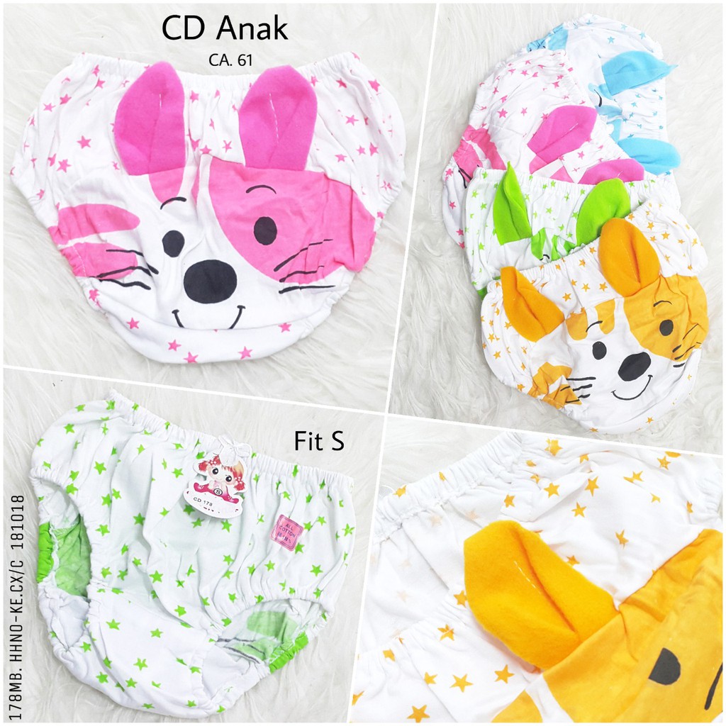 RVC75 - GOLDEN NICK Celana Dalam Sempak Anak Perempuan CD Anak Cewek Kuping Underwear Katun Pakaian 