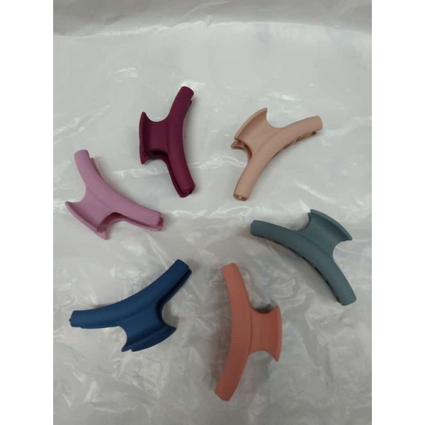 6 pcs jepit rambut model T warna doff