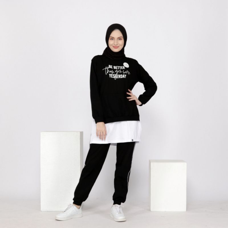 RB Setelan Baju Olahraga Wanita Muslim Jumbo Senam Sepeda Muslimah