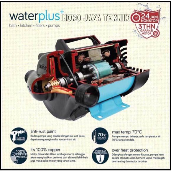 Pompa Waterplus Br-221Cpa Pompa Booster Pump Water Heater Low Watt