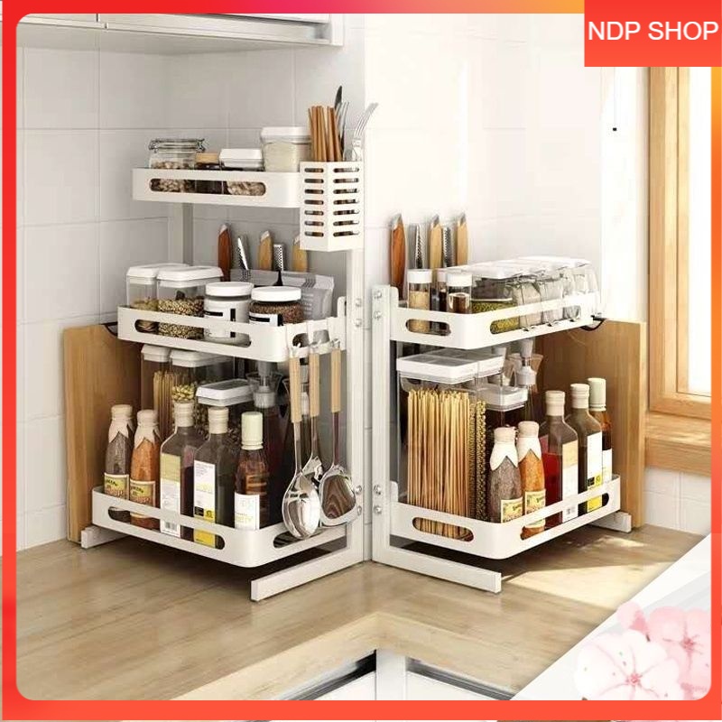 Netel rak bumbu dapur putih/rak dapur aestetic/rak dapur abu abu