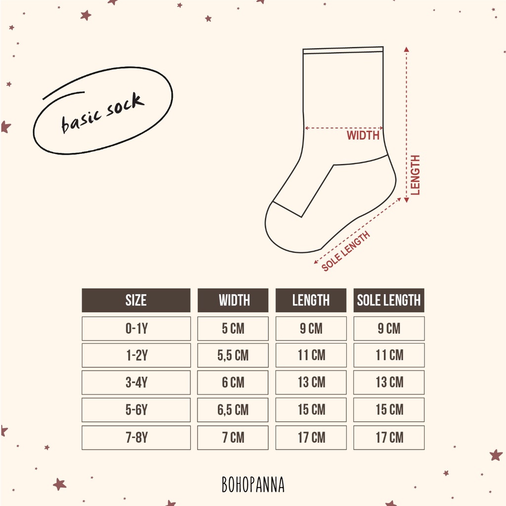 Bohopanna - Hazel &amp; Basic Socks NEW / Kaos Kaki Bayi Dan Anak