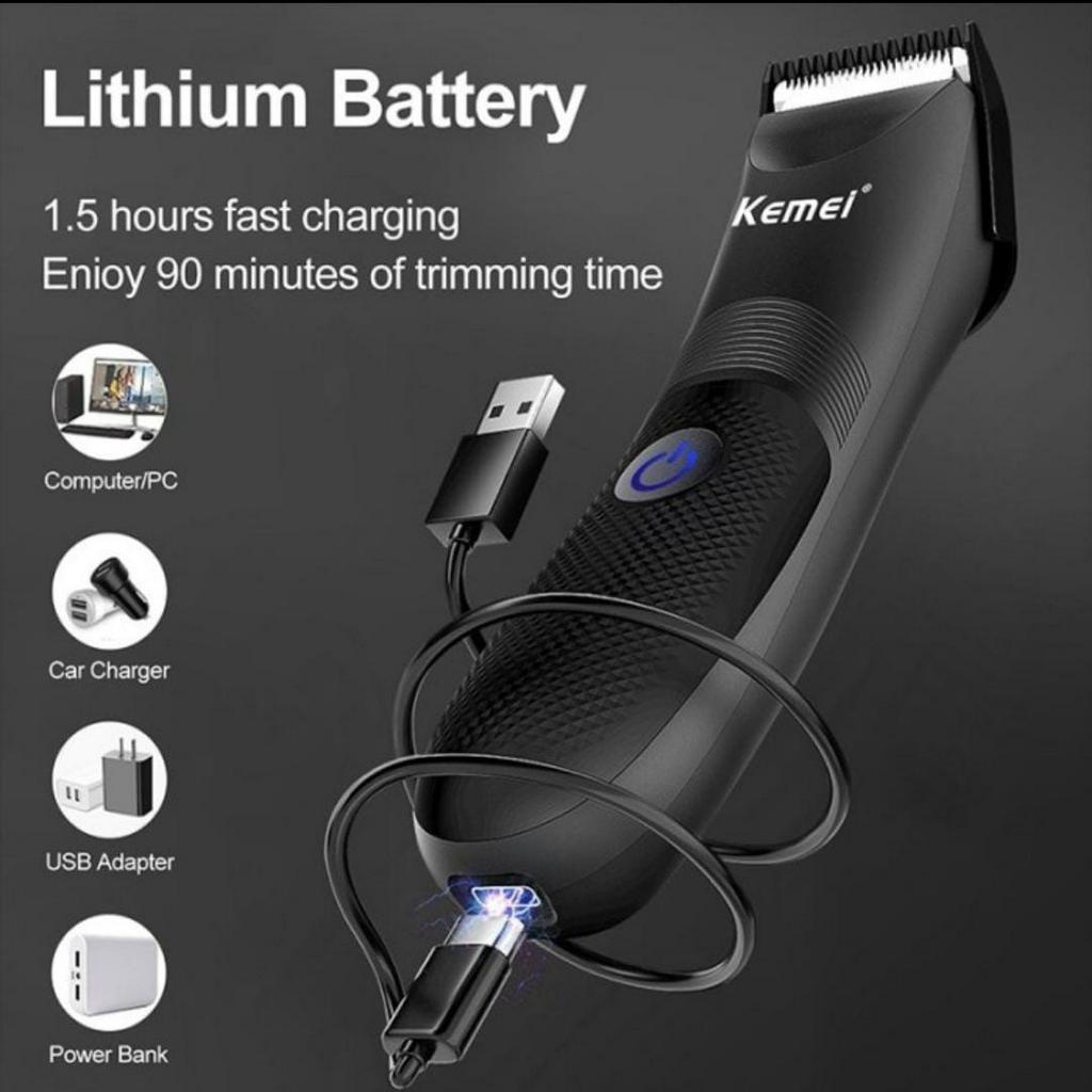 Alat Cukur Rambut Kemei KM-1838 Hair Clipper Elektrik Professional Detailer Trimmer Mesin Pemotong Rambut