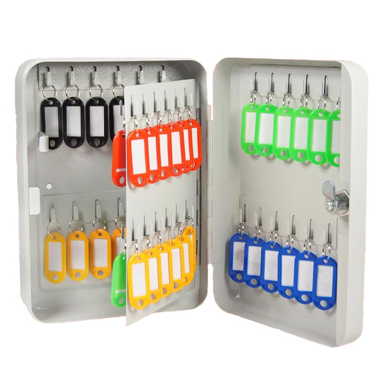 Metal Safety Lock Key Box Hook 48 Keys - Tempat Penyimpanan Kunci