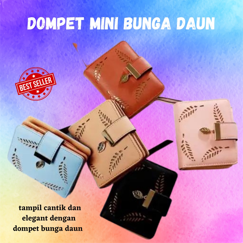 Dompet Mini Bunga Daun/Dompet Lipat wanita Fashion