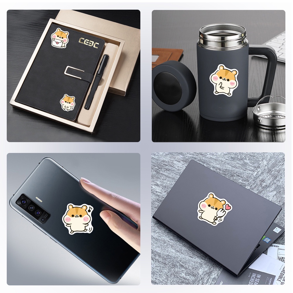 Lucu hamster kecil stiker kartun hewan peliharaan ekspresi Jurnal bahan dekorasi stiker kecil phone