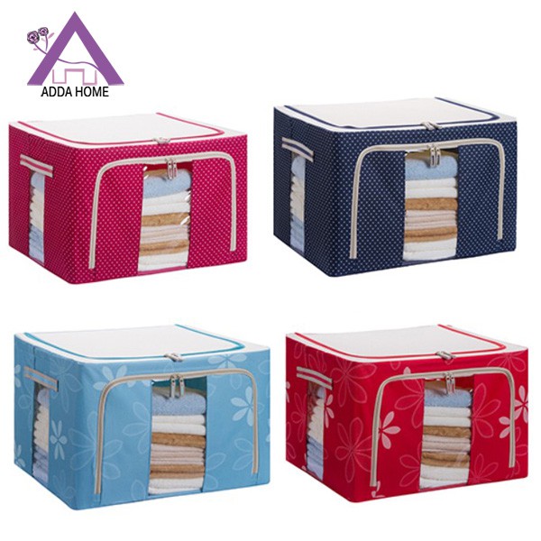 Adda Home - Organizer Storage Box Tulang Besi Tas Tempat Penyimpanan Baju - Large 66L