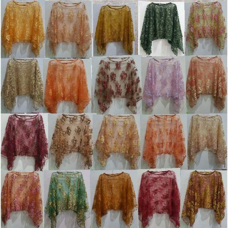 ATASAN KEBAYA BROKAT CAPE TILE WARNA MIX
