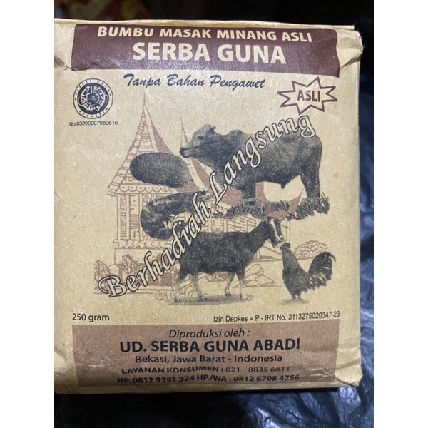 

Bumbu masak Serba Guna, Bumbu Masak Minang Asli 250g