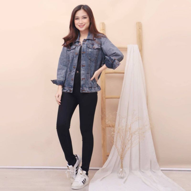 Jaket Jeans Prada Ripped Oversize