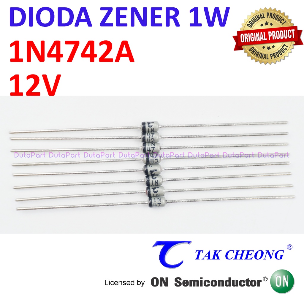 Dioda Zener 1N4742A 12V 1W ORIGINAL TC Licensed by ON SEMI 1N4742 12 V