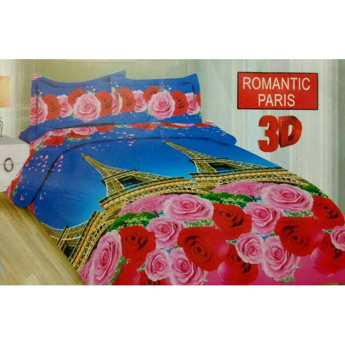 SPREI BONITA KING B4 180X200 ROMANTIC PARIS SEPRAI SPRAI BANTAL GULING