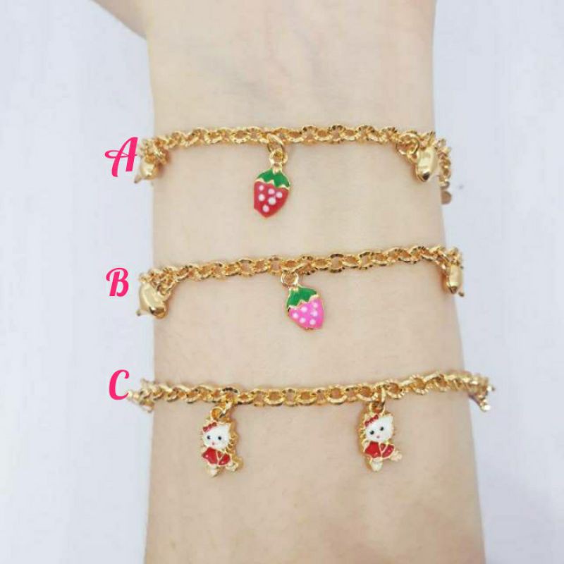 Gelang rantai mainan lapis mas uk 18cm [GA-20]