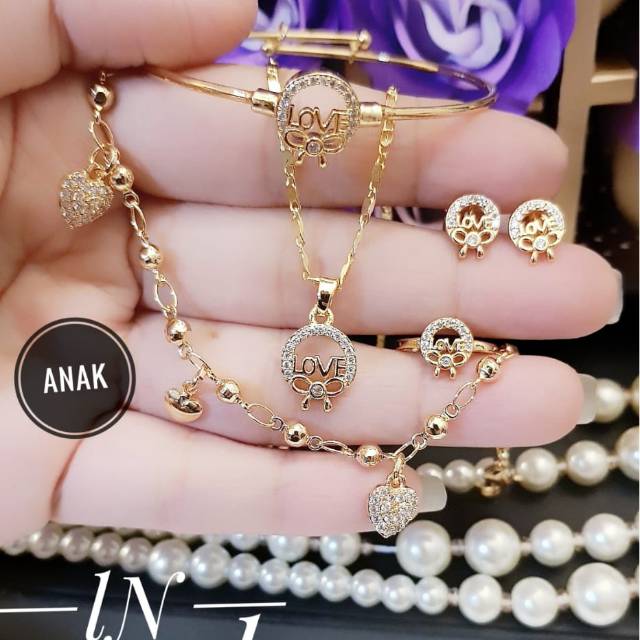 Xuping set perhiasan anak lapis emas 18k 1906i