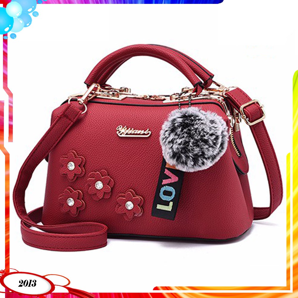 BQ2013 / B0786 / 1189 / 87884 1KG BISA 2TAS TAS DOCTOR MOTIF BUNGA FREE GANTUNGAN POM-POM TALI BATAM