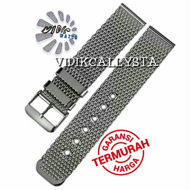 NEW TALI RANTAI JAM TANGAN 20 22 24 UNIVERSAL MODEL PASIR SILVER