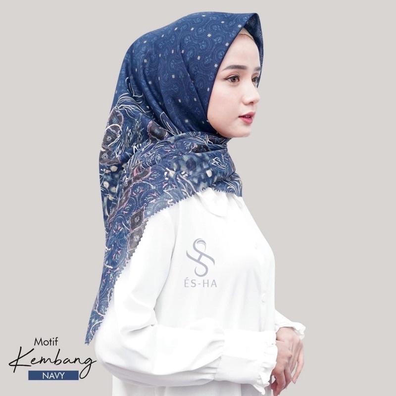HIJAB SEGI EMPAT DEENAY KW PREMIUM MOTIF KEMBANG LASER CUT