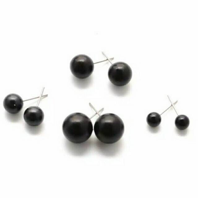 Anting mutiara simpel warna hitam