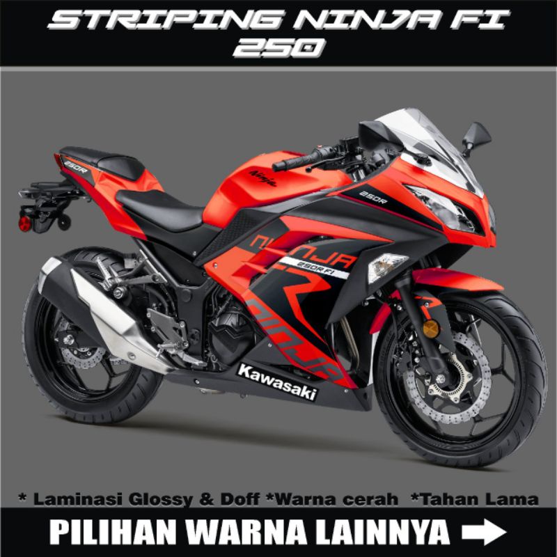 DECAL STIKER STRIPING MOTOR NINJA 250 FI OLD / STICKER LIST BODY KAWASAKI NINJA FI 250 OLD / DECAL N