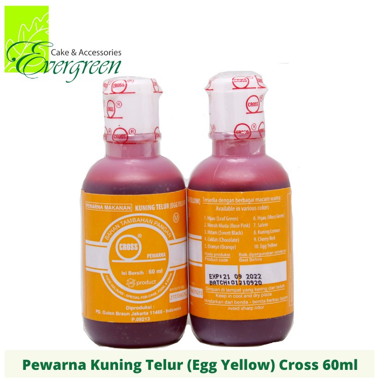 

Pewarna Makanan Cross Kuning Telur (Egg Yellow) 60ml