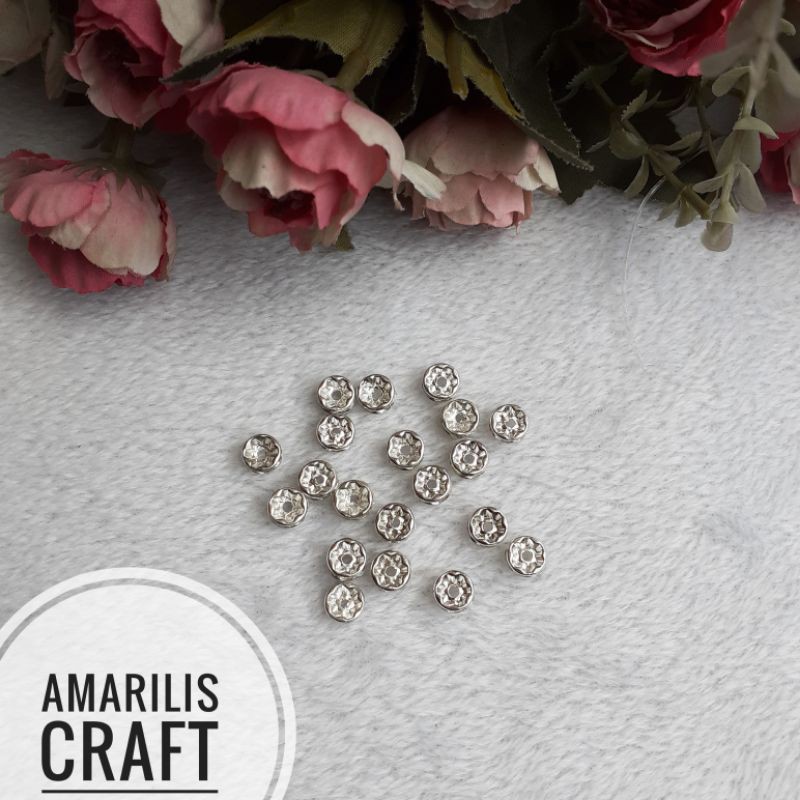 [50pcs] Spacer Diamond Rondelle