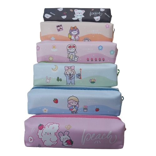 PROMO !!! KOTAK PENSIL MOTIF KARTUN LUCU GIRL BEAR TEPAK PENSIL TEMPAT ALAT TULIS TERMURAH-3
