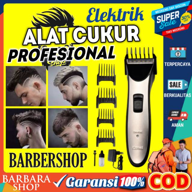 Alat Cukur Elektrik Set Mesin Cukur Rambut Jenggot Kemei KM3909 Hair Trimmer Cas Alat Potong Rambut