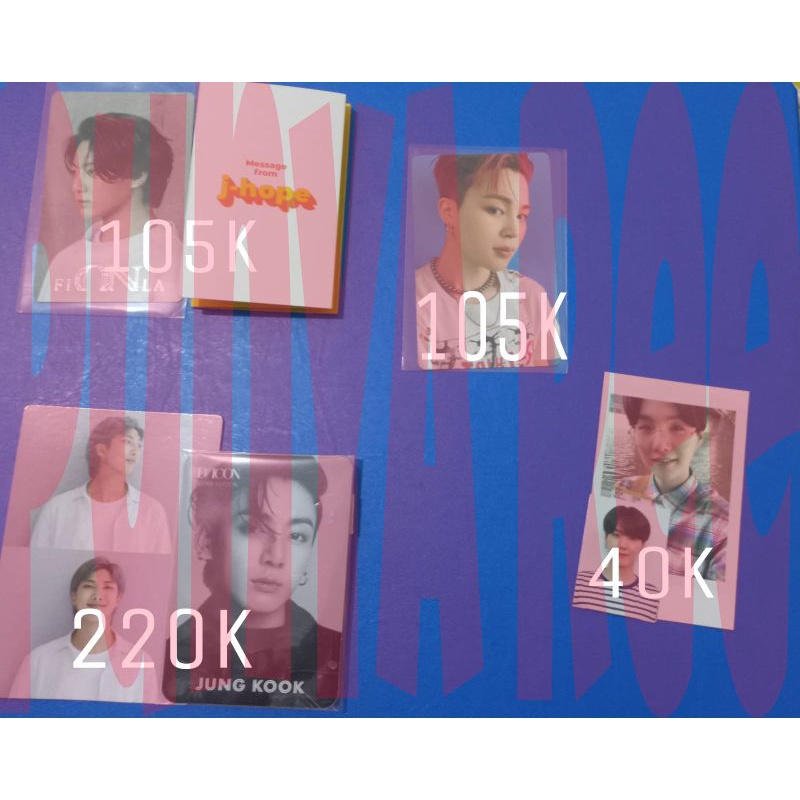 (READY STOCK) PHOTOCARD BTS OFFICIAL NAMJOON SEOKJIN JHOPE YOONGI SUGA JIMIN JUNGKOOK FILLA BUTTER M