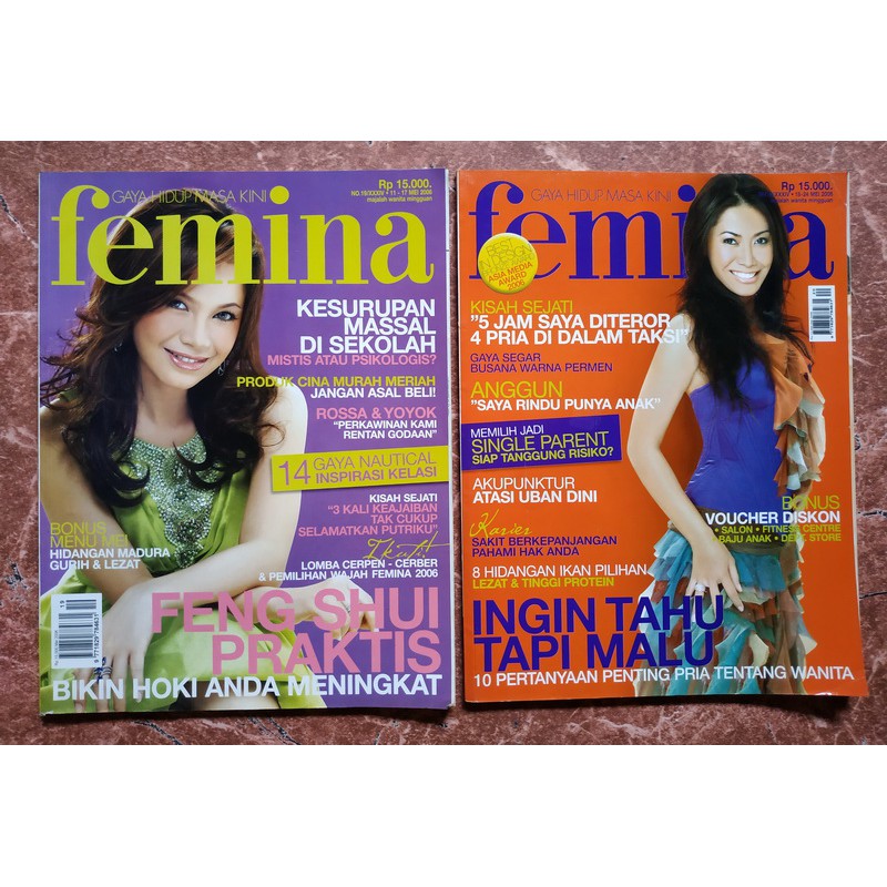 Majalah Femina No. 19 Tahun 2006 Cover Rosa dan No. 20 Tahun 2006 Cover Anggun