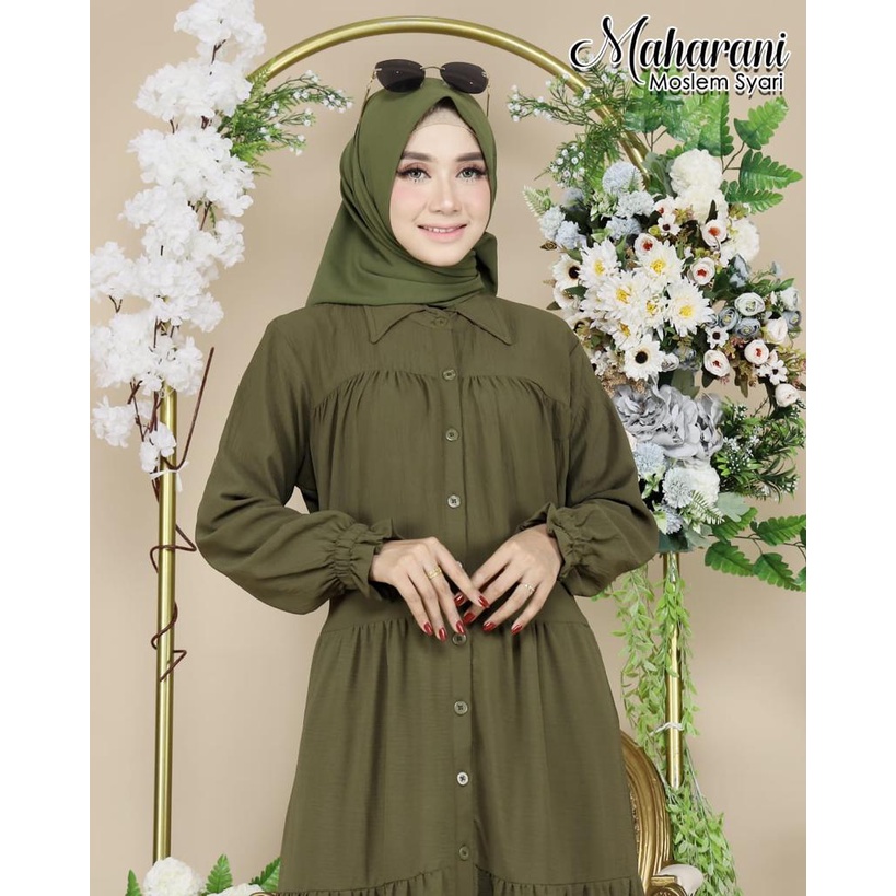 DRESS GAMIS SYAR'I CRINKLE KERAH KOREAN FASHION