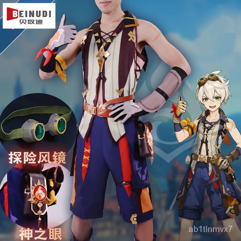 Anime Game Genshin Impact Bennett Cosplay Costume Suit Men Uniform Halloween Party Outfit Costume