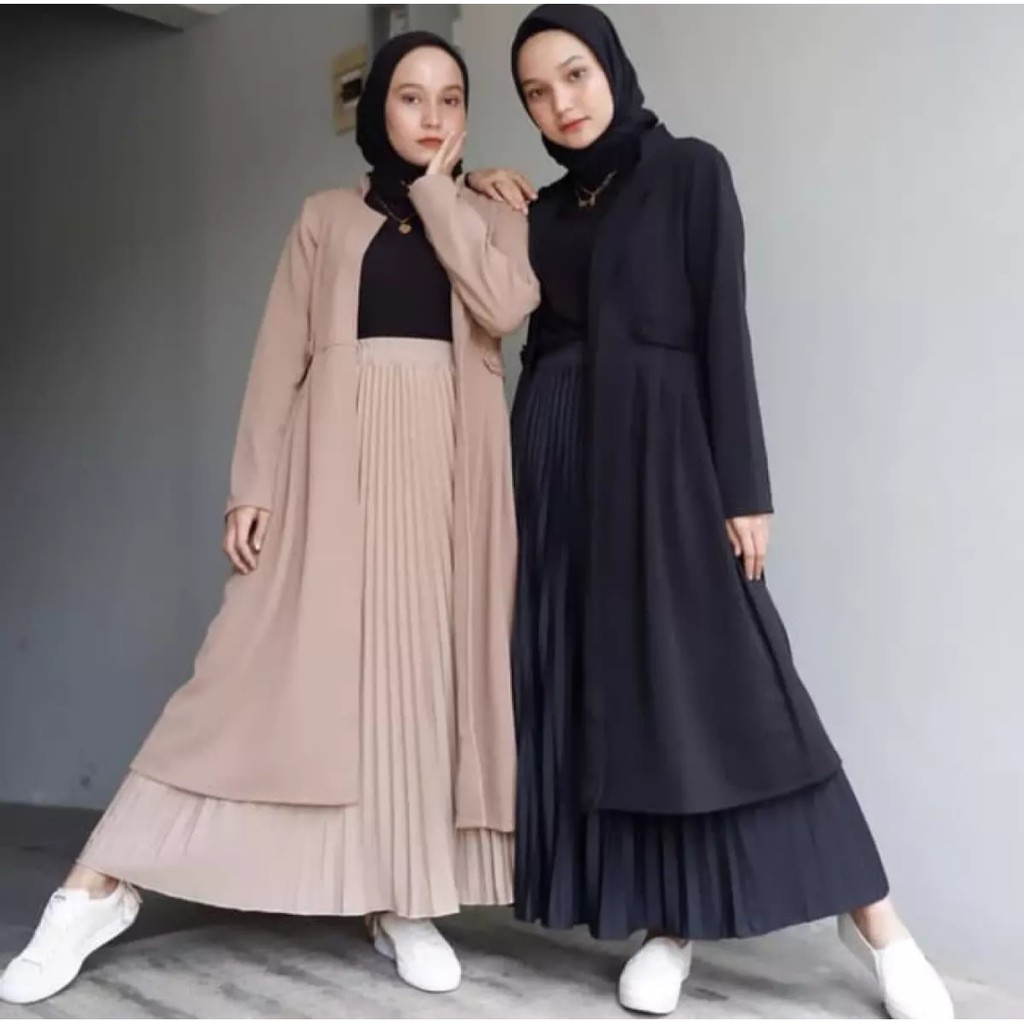 ROK PLISKET ROK PISKET ROK MUSLIMAH SKIRT POLOS BAWAHAN KERJA KANTOR KULIAH