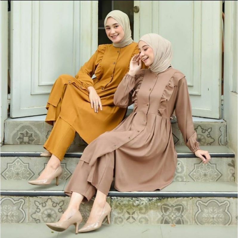 A-D ARDINA SETELAN LONG TUNIK WANITA WOLPIS / BAJU ONE SET WANITA