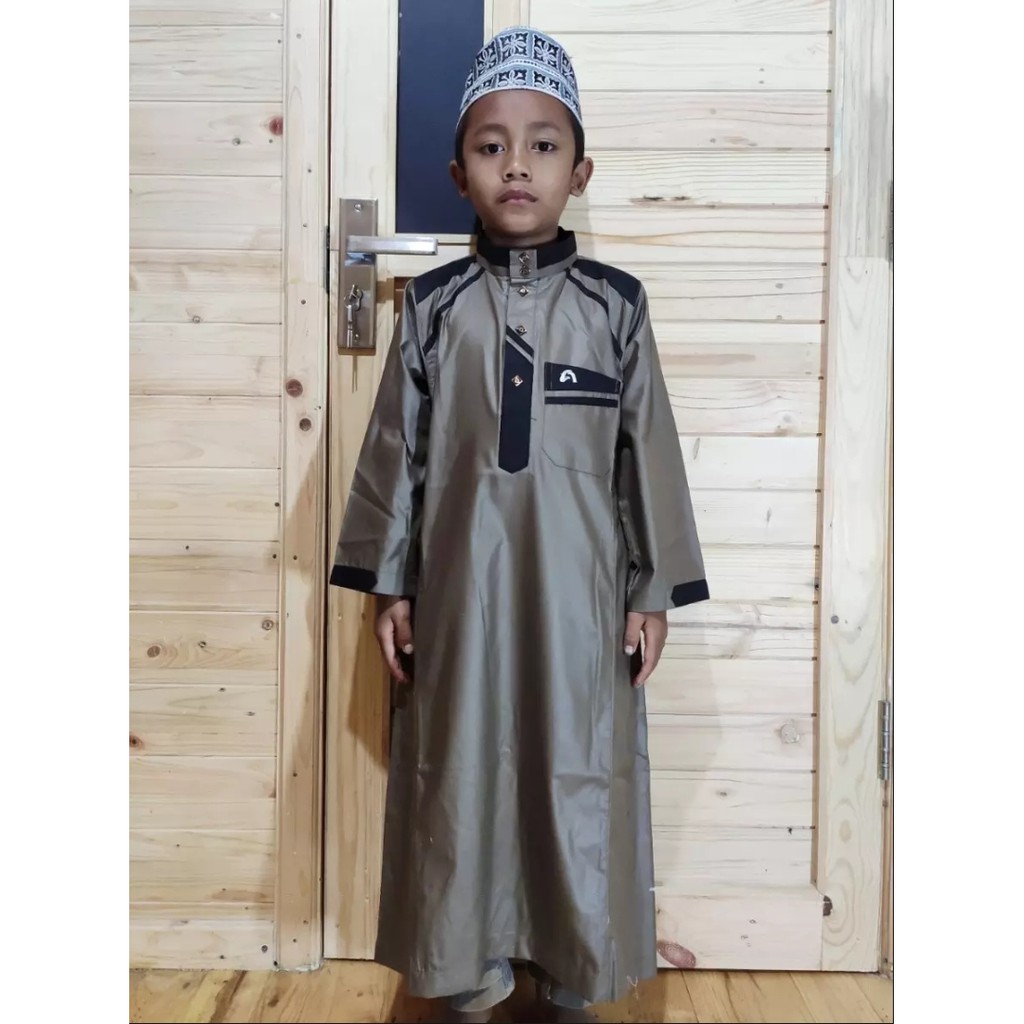 baju muslim anak pria-gamis jubah anak pria Alwaan JA018