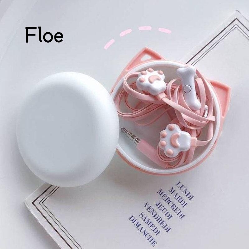 Fl Earphone In ear Bentuk Telapak Kaki Kucing Lucu