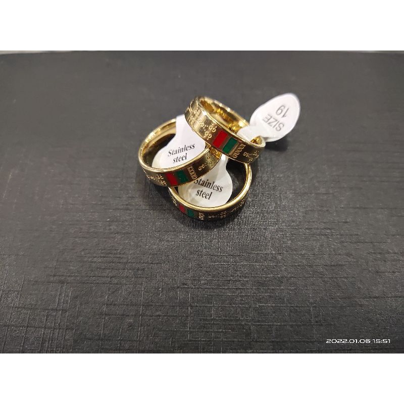 CINCIN TITANIUM MERK GUCCI GOLD grosir isi 36pcs