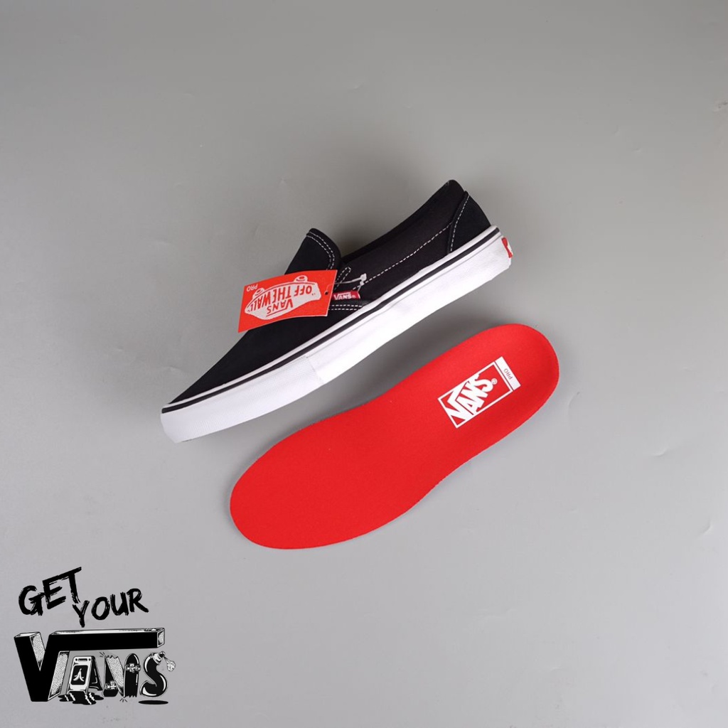 vans slip-On Pro Black white Ss20 Popcush Original 100%