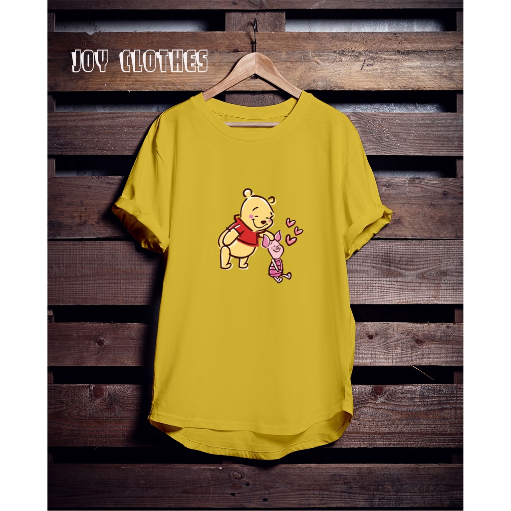 KAOS POOH IN YELLOW/ POOH PIGLET YELLOW TSHIRT/ KAOS WANITA/ KAOS ANAK
