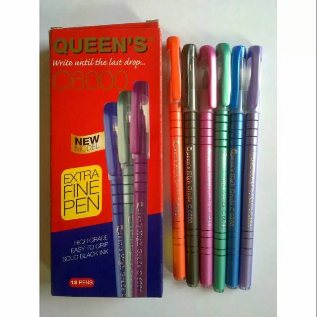 

Pulpen Bolpen Bolpoint Queen's C6000