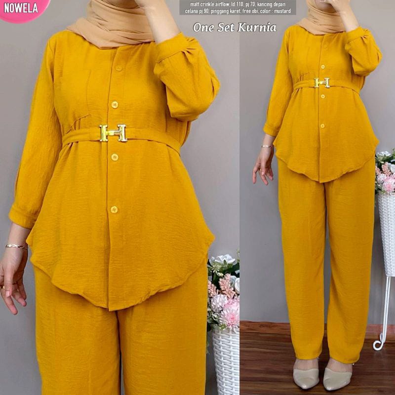 ONE SET VIRAL KURNIA SET CRINKEL II SETELAN KURNIA BAHAN CRINKEL II ARRAZAQU COLLECTION