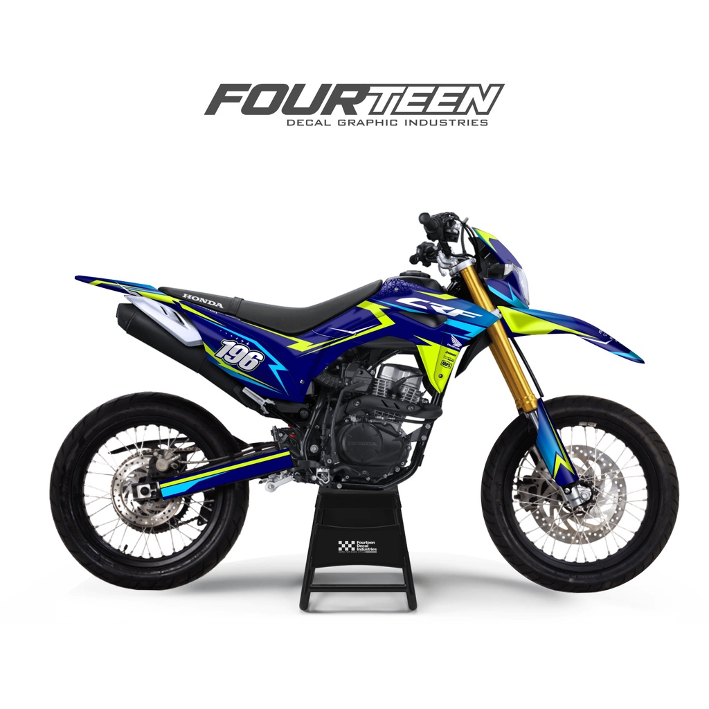 DECAL CRF 150 L - stiker dekal crf 150 supermoto BIRU NAVY