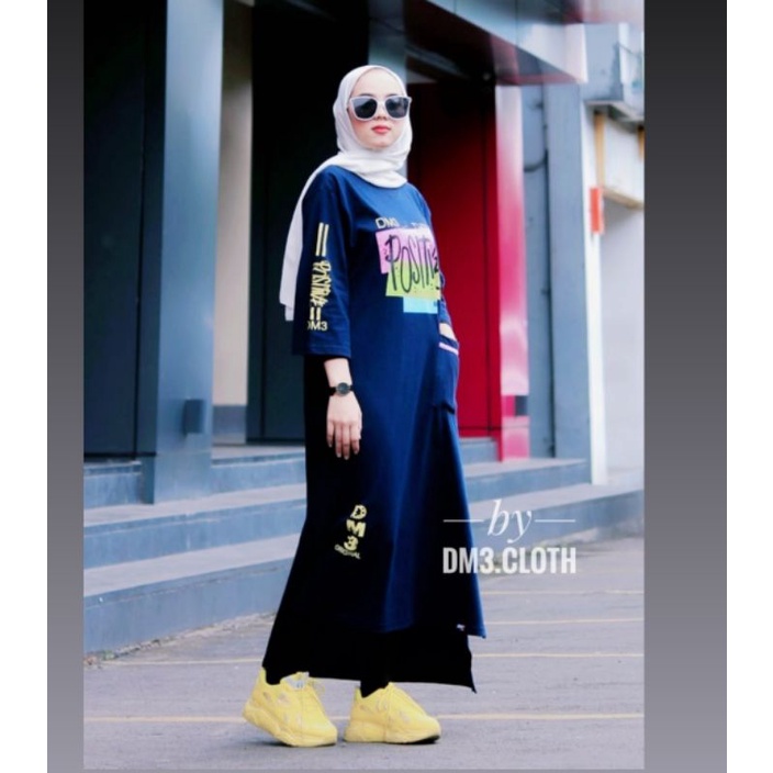 long tunik DM.3cloth terbaru bahan kaos kombet 20s