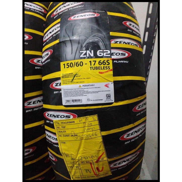 Paketan Zeneos Tapak Lebar 120/70 & 150/60 Velg 17 Zn62