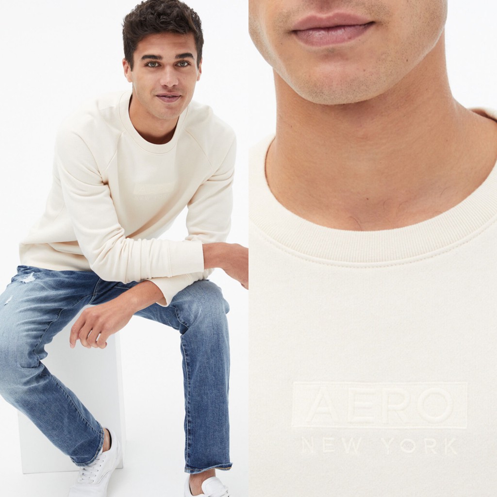 Aero box logo sweatshirt cream