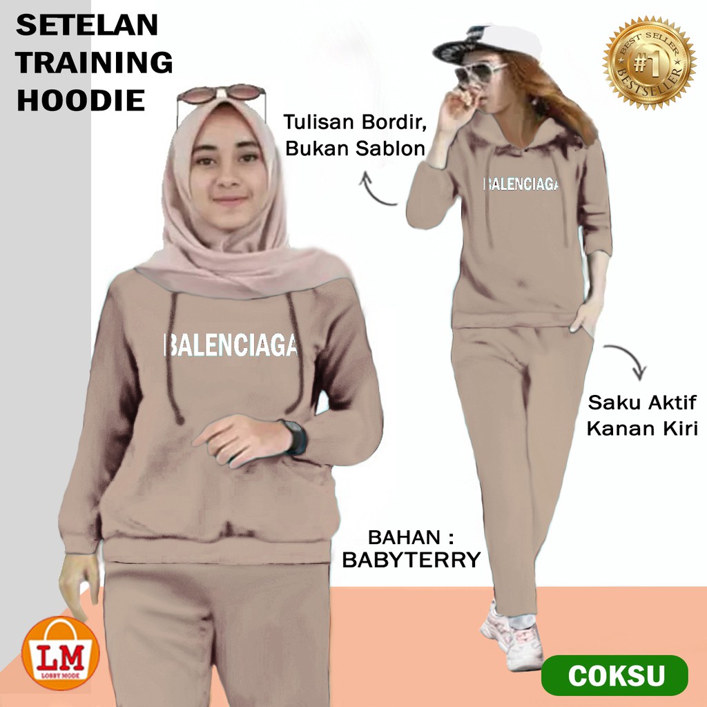 LMS 7700 - Baju Wanita Set Training Hoodie Jumbo XXXL Terbaru,Terkini,Terlaris dan Termurah