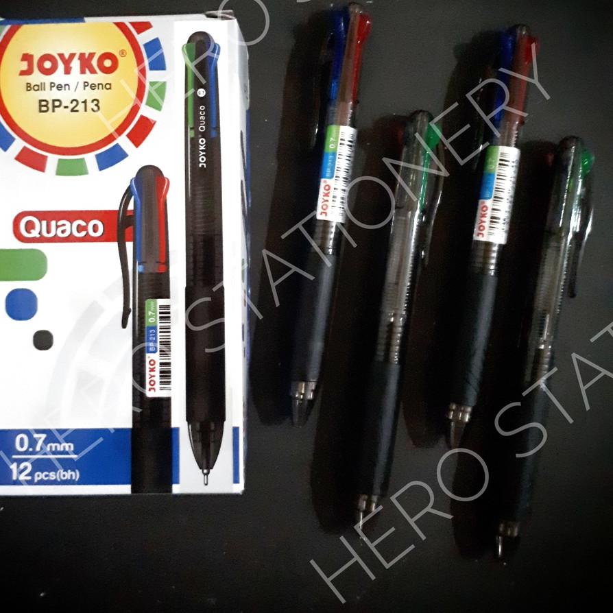 

Pen ballpen joyko quaco tinta 4 warna BP-213 . 12 unit ...